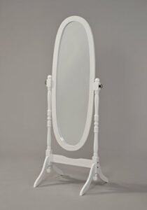 Wooden Cheval Floor Mirror, White Finish by eHomeProducts