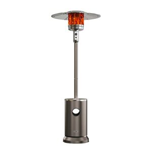 Patio Heater, EAST OAK 50,000 BTU Outdoor Patio Heater with Table Design, Stainless Steel Burner, Triple Protection System, Wheels, Outdoor Heater for Commercial and Residential, 2022 Upgrade, Bronze