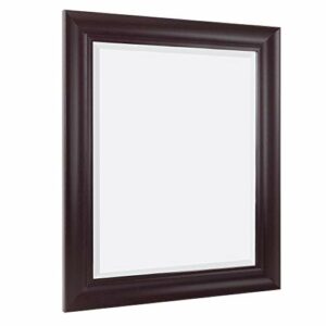 Head West Decorative Espresso Beveled Mirror | Rectangular Shaped - Horizontal & Vertical Mount - Ideal for Bathroom and Living Room Decor - 28.5 x 34.5