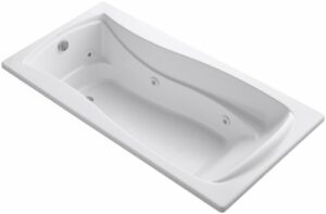 KOHLER K-1257-HB-0 Mariposa 72-Inch X 36-Inch Drop-In Whirlpool Bath with Reversible Drain, Heater and Custom Pump Location, White