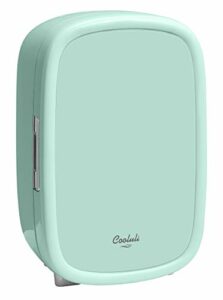 Cooluli Beauty Fridge for Skin Care - 12 Liter Mint Green Personal Mini Fridge for Bedroom & Bathroom - Ideal for Skincare, Makeup & Cosmetic Products Storage - for Women & Teen Girls Room
