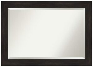 Amanti Art Beveled Bathroom Mirror (29.5 x 41.5 in.), Furniture Espresso Frame - Wall Mirror Brown, Large