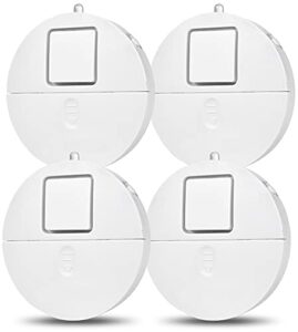 Window Alarm 4 Packs - Loud 120dB Alarm and Vibration Sensors Compatible with Virtually Any Window - Glass Break Security Alarm Sensor- Low Battery LED Indicator