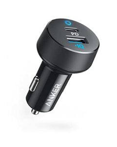 USB C Car Charger, Anker 32W 2-Port Type C Compact Car Charger with 20W Power Delivery and 12W PowerIQ, 521 Car Charger (32W) with LED for iPhone 14 13, Pixel 3/2/XL, iPad Pro, and More