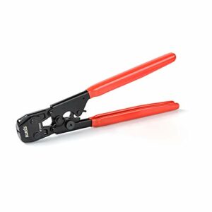 IWISS Ratcheting PEX Cinch Tool for Fastening Stainless Clamps from 3/8-Inch to 1-Inch with Calibration Gauge Suits ASTM F2098 and Non F2098 Ear Hose Clamps