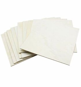 RIVERKING Square Wood Sheets, Unfinished Poplar Plywood for Arts Crafts and DIY Projects (10 pcs, 8 x 8 x 0.1 Inch)
