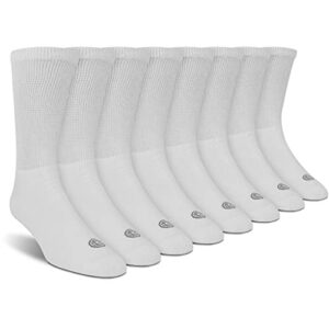 Doctor's Choice Diabetic Socks for Men, Seamless Crew Socks with Non-Binding Top, Provides Extra Comfort for Gout, 4-Pairs, White, X-Large, Size 13-15