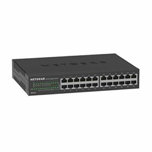 NETGEAR 24-Port Gigabit Ethernet Unmanaged Switch (GS324) - Desktop, Wall, or Rackmount, Silent Operation