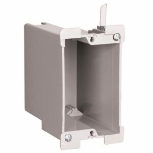 Pass & Seymour S122-W Quick/Click&reg Slater&reg 1-Gang Old Work Deep Switch and Outlet Box Wall Mount, Thermoplastic, Gray, Color