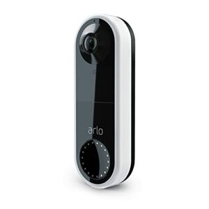 Arlo Essential Wired Video Doorbell - HD Video, 180° View, Night Vision, 2 Way Audio, Direct to Wi-Fi No Hub Needed, Easy Installation (existing doorbell wiring required), White - AVD1001