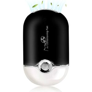 GreenLife® USB Rechargeable Portable Mini Fan Cooling Fan Bladeless Handheld Eyelash dryer Mini Handheld Fan Air Conditioning Blower for Eyelash Extension (Black)