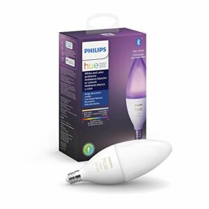 Philips Hue White & Color E12 LED Candle Light Bulb, Bluetooth & Zigbee Compatible (Hue Hub Optional), Works with Alexa & Google Assistant