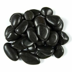 M S International AMZ-LSC-0023 Natural Extra, 0.75 Inch-1.25 Inch, 20 lb. Bag Decorative Pebbles, Super Polished Black