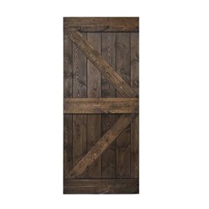 ISLIFE 36in X 84in K Series DIY Knotty Pine Wood Interior Door Slab Only (Kona Coffee)