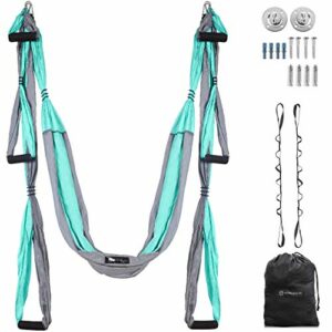 UpCircleSeven Aerial Yoga Swing Set Ceiling Mount Accessories, Turquoise/Grey