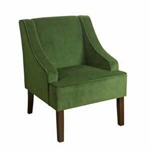 HomePop Velvet Swoop Arm Living-Room-Chairs, Dark Green