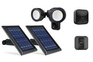 Wasserstein Bundle - Blink 2-Pack Black Solar Panel & Black 3-in-1 Floodlight, Charger and Mount Compatible with Blink Outdoor & Blink XT2/XT ONLY
