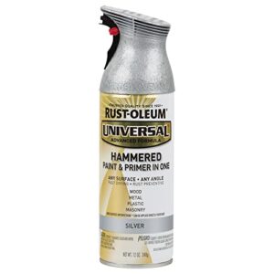Rust-Oleum 245219 Universal Hammered Spray Paint, 12 Ounce, Silver, 12 Fl Oz
