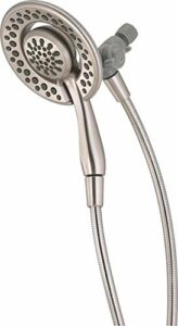Delta Faucet 4-Spray In2ition 2-in-1 Dual Shower Head with Handheld, Touch-Clean Brushed Nickel Shower Head with Hose, Detachable Shower Head, Hand Held Shower Head, SpotShield Stainless 75486CSN