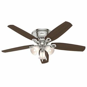 Hunter Builder Indoor Low Profile Ceiling Fan with LED Light and Pull Chain Control