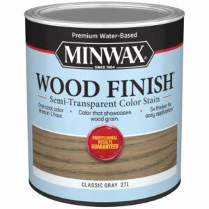 108200000 Wood Finish Stain, Water-Based, Semi-Transparent, Classic Gray, 1-Qt. - Quantity 1