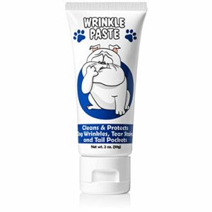 Squishface Wrinkle Paste - Bulldog, French Bulldog, Pug, English Bulldog – Cleans Wrinkles, Tear Stain, Tail Pockets, and Paws – Anti-Itch Tear Stain Remover & Bulldog Wrinkle Cream, 2 Oz.