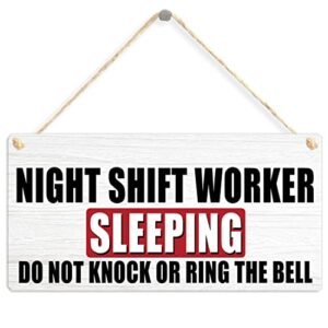 Dadaly Decor Night Shift Worker Sign Don't Disturb sleeping Door Plaque