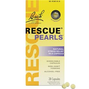 Bach RESCUE PEARLS, Natural Orange Vanilla Flavor, Natural Stress Relief, Homeopathic Flower Essence, Quick-Dissolve, Gluten & Sugar-Free, Holiday Stocking Stuffer, 28 Count