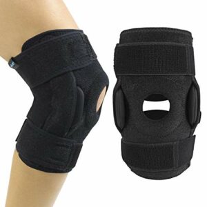 Vive Hinged Knee Brace - Open Patella Support Wrap for Women, Men - Compression for ACL, MCL, Torn Meniscus Ligament and Tendonitis - for Running, Athletic Tear and Arthritis Joint - Adjustable Strap
