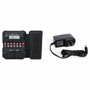 Zoom G1X FOUR Guitar Multi-Effects Processor with Expression Pedal & D'Addario Accessories PW-CT-9V DC Power Adapter – Minimize Need to Change Batteries on Pedalboard and Other Devices Requiring 9V