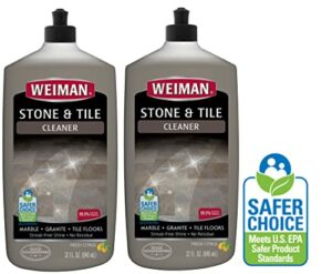 Weiman Stone Tile and Laminate Cleaner - 32 Ounce 2 Pack - Professional Tile Marble Granite Limestone Slate Terra Cotta Terrazzo and More Stone Floor Surface Cleaner EPA Safer Choice Certified