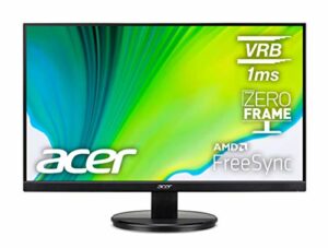 Acer 27.0” 1920 x 1080 VA Zero-Frame Office Home Computer Monitor - AMD FreeSync - 75Hz Refresh - 1ms VRB - Low Blue Light Filter - Tilt and VESA Compatible - HDMI Port 1.4 & VGA Port KB272HL Hbi
