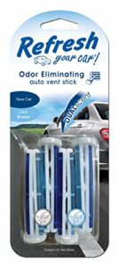 Car Air Freshener, Odor Eliminator, Set of 4 Auto Dual Scent Vent Sticks, New Car and Cool Breeze Scent, Refresh Your Car