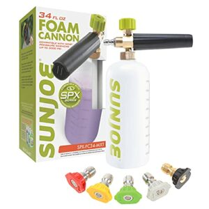 Sun Joe SPX-FC34-MXT Foam Cannon for SPX Series Electric Pressure Washers, 34 Oz, 1/4