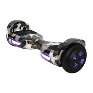 Hover-1 Helix Electric Hoverboard | 7MPH Top Speed, 4 Mile Range, 6HR Full-Charge, Built-In Bluetooth Speaker, Rider Modes: Beginner to Expert, Camouflage