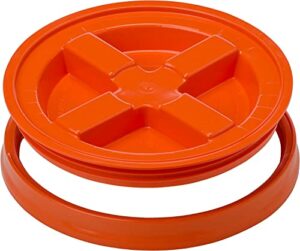 GAMMA2 Gamma Seal Lid - Pet Food Storage Container Lids - Fits 3.5, 5, 6, & 7 Gallon Buckets, Orange
