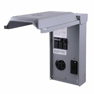 GE RV Outlet Box 70 Amp 120/240 Volt Unmetered with 50 Amp and 20 Amp GCFI Circuit Protected Receptacles