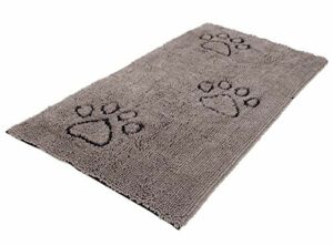 Dog Gone Smart Dirty Dog Microfiber Doormat, Super Absorbent, Machine Washable with Non-Slip Backing, XL, Grey