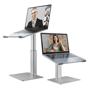 DEEDRR Laptop Stand for Desk, Ergonomic Sitting and Standing Laptop Riser for Notebook MacBook 11-17 Inches，DJ Laptop Stand Adjustable Height from 7-15 Inches Aluminum(Silver)
