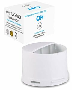 Refrigerator Water Filter Cap Aftermarket Replacement For Whirlpool 2260518B and 2260502, Fits kenmore kitchenaid refrigerator wp2260518w, Black/White Matte by OH (white)