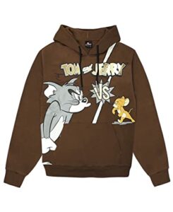 Southpole Men's Tom and Jerry Fleece Hoodie, W1641 Brown, Medium