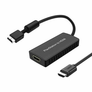 PS2 to HDMI Adapter PS2 HDMI Cable PS2 to HDMI Converter Support 4:3/16:9 Screen aspect ratio switch. Works for Playstation 1/Playstation 2 HD Link Cable. Playstation 1 Adapter Sony PS2 HDMI Converter