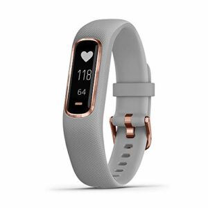 Garmin vivosmart 4, Activity and Fitness Tracker w/ Pulse Ox and Heart Rate Monitor, Rose Gold with Gray Band