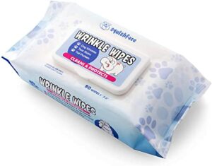 Squishface Wrinkle Wipes – 6”x8” Large Chlorhexidine Dog Wipes - Anti-Itch, Deodorizing, Tear Stain Remover – Great for English Bulldog, Pugs, Frenchie, Bulldogs, French Bulldogs & Any Breed! 6x8