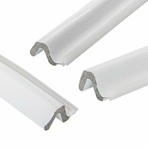 Kerf Weather Seal Stripping 3 PCS 84 Inch White Resilient PU Foam Door Weatherstrip Seal, Ideal for Various Doors with Slot, Total 21 Ft