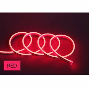 iNextStation Neon LED Strip Light 16.4ft/5m Neon Light Strip 12V Silicone LED Neon Rope Light Waterproof Flexible LED Neon Lights for Bedroom Indoors Outdoors, Red (Power Adapter not Included)