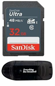 Sandisk 32GB SD SDHC Flash Memory Card works with NINTENDO 3DS DS DSI & Wii Media Kit, Nikon SLR Coolpix Camera, Kodak Easyshare, Canon Powershot, Canon EOS, comes with Everything But Stromboli Reader