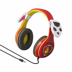 eKids Paw Patrol Marshall Kids Headphones, Adjustable Headband, Stereo Sound, 3.5Mm Jack, Wired Headphones for Kids, Tangle-Free, Volume Control, Foldable, Headphones Over Ear