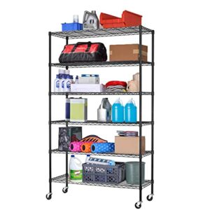 Storage Shelves 2100Lbs Capacity, 6-Shelf on Casters 48