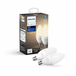 Philips Hue White 2-Pack LED Smart Candle, Bluetooth & Zigbee Compatible (Hue Hub Optional),Works with Alexa & Google Assistant – A Certified for Humans Device
